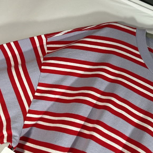 TNA Alpha Red Striped Relaxed Crew-Neck Long Sleeve Shirt Top NWT - Picture 2 of 8